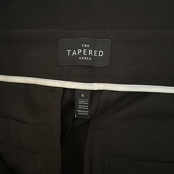 White House Black Market Tapered Belted Black Trouser (Size 4). Lightly worn. - Picture 3 of 7